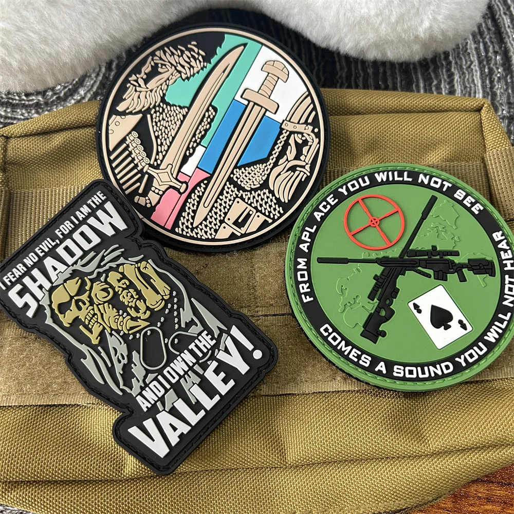 Значок-скелетоны для снайпера двойная винтовка 3D ПВХ тактическая нашивка