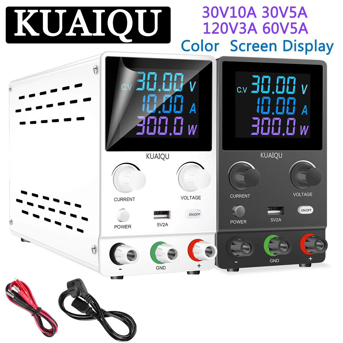 

DC Adjustable Laboratory Power Supply Voltage Stabilizer Switched Source Color Screen 30V10A/60V5A/120V3A/30V5A Phone Repair
