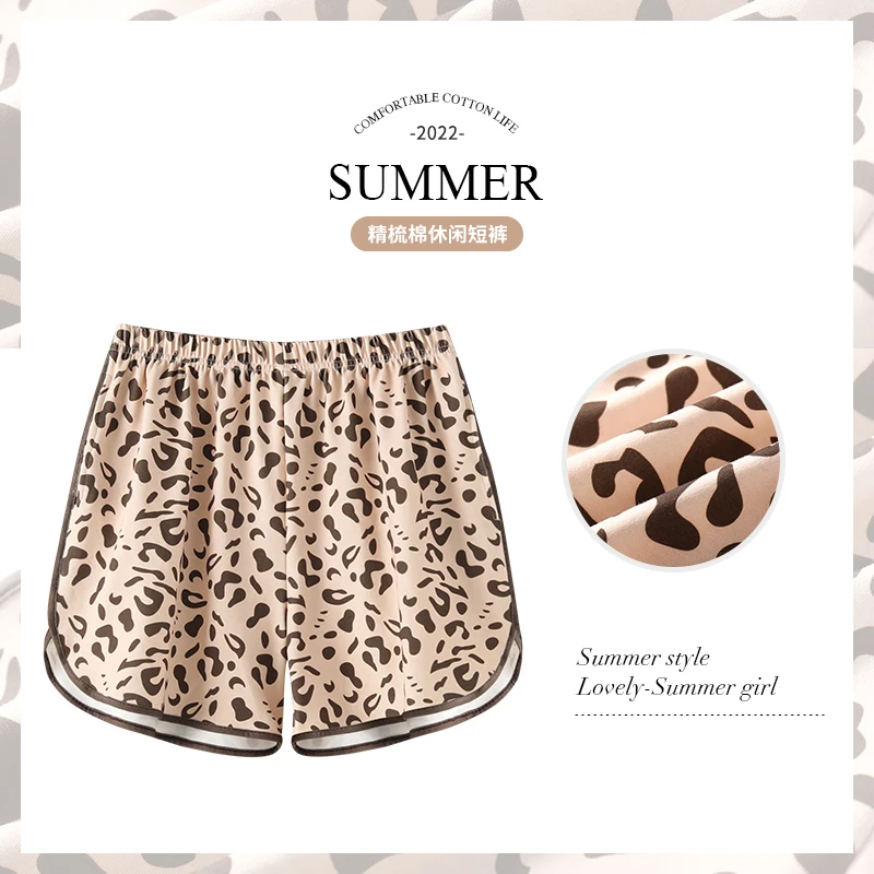 New Printed Cotton Loose Ladies Pajama Pants Pyjama Women Sleep Bottoms Lounge Wear Sleep Pants Summer Female Plus Size Shorts