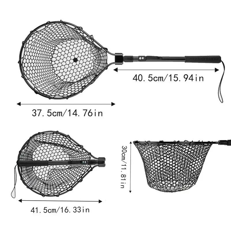 podbierak wędkarski przenośny długi uchwyt narzędzie połowowe antypoślizgowy sprzęt teleskopowa zagęszczona siatka silikonowa sieć rybacka z