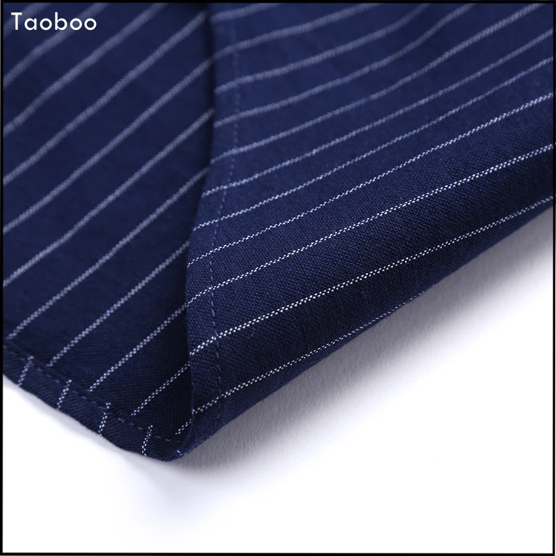 Мужская хлопковая рубашка в полоску с длинным рукавом