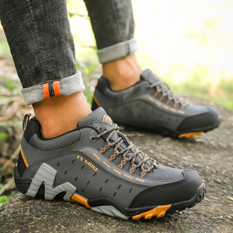 

Outdoor Lederen Wandelschoenen Paar Wandelschoenen Mannen Waterdichte Antislip Bescherming Teen Paar Camping Schoenen Mannen