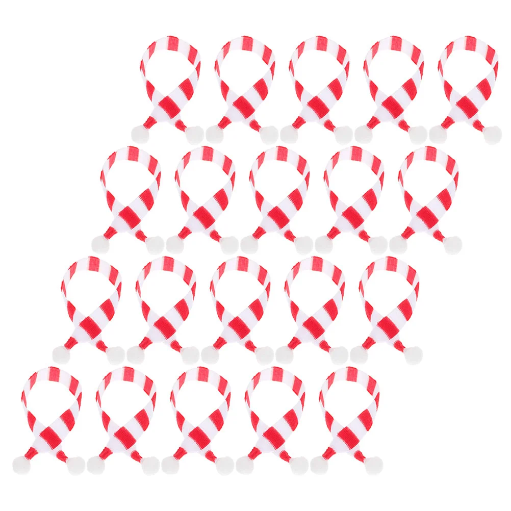 

20 Pcs Snowman Scarf Decorative Mini House Accessory Replaceable DIY Cloth