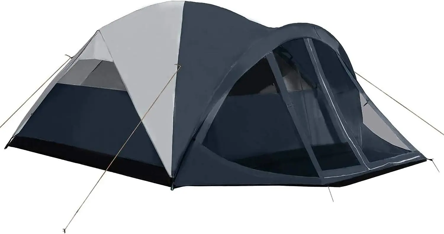 

Купольная палатка Pass на 6 человек, со съемным дождем и экраном, водонепроницаемая, темно-синяя/серая