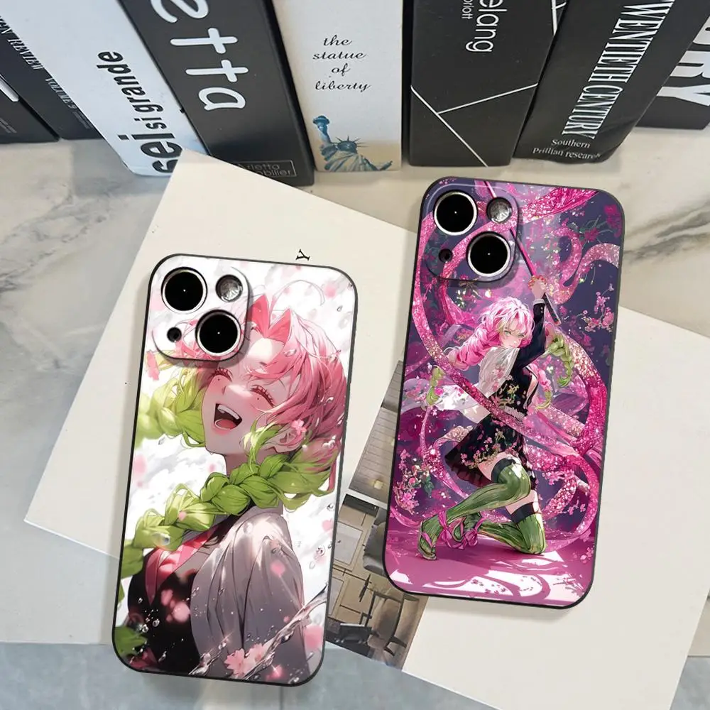 Фото Чехол для телефона D-Demon S-Slayer Mitsuri Obanai для iPhone 17 Air 16 15 14 Plus 13 12 11 Pro Max 16e, противоударный, прозрачный, HD, с защитной задней крышкой №1