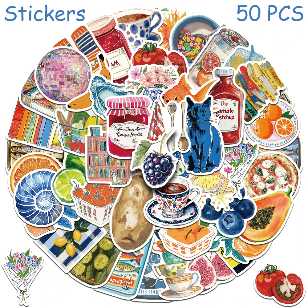 50/100 шт., наклейки с героями мультфильмов в стиле ретро, наклейки для телефона, скрапбукинга, скейтборда, чемодана, холодильника, граффити, эстетические наклейки