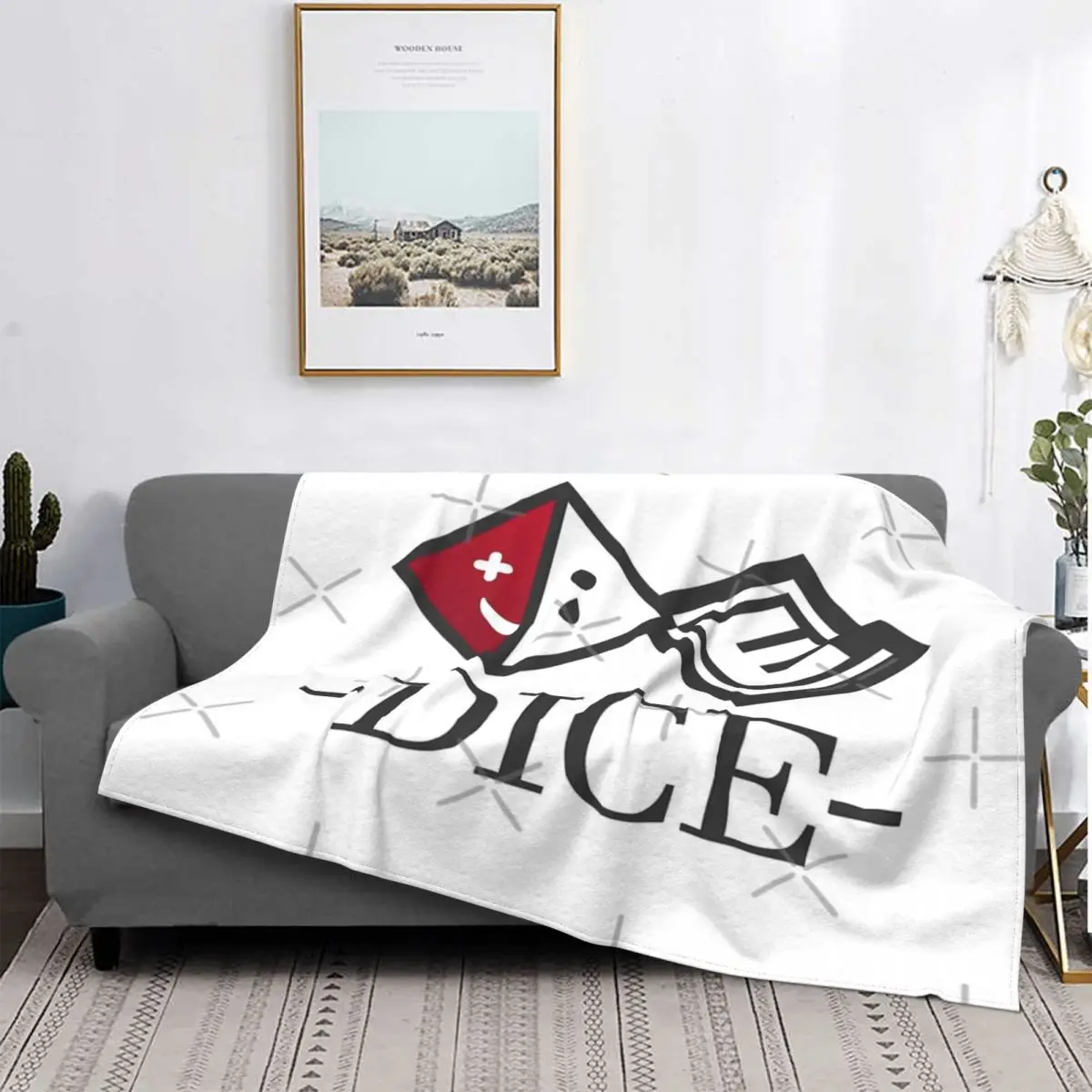 

Manta con logotipo de dados para cama, colcha a cuadros, manta con capucha para camas