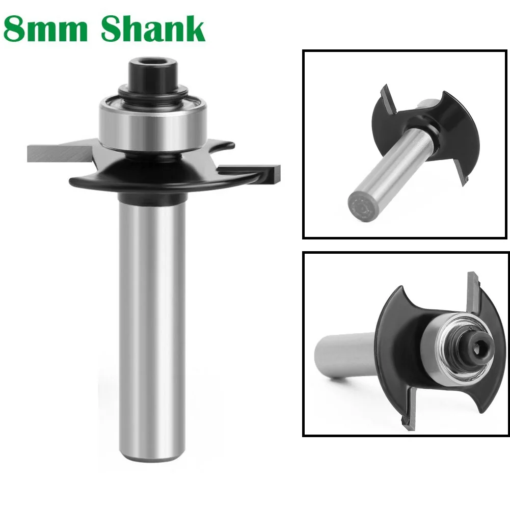 

T Slot Cutter Router Bit 8/6.35mm Shank T-Sloting 2 Flutes Biscuit Joint Slot Milling Cutter For Woodworking Grooving Tool