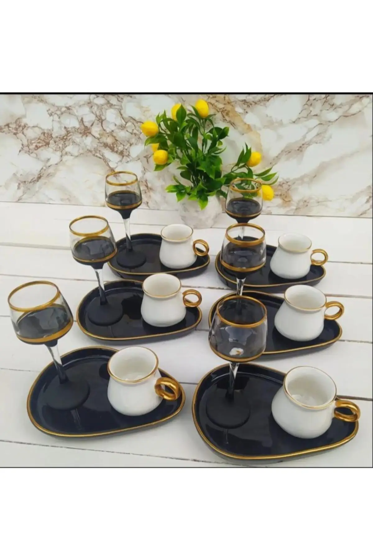 Набор из 18 керамических кофейных чашек и сунулюков 6 шт. блюдце suнулюк | Дом сад