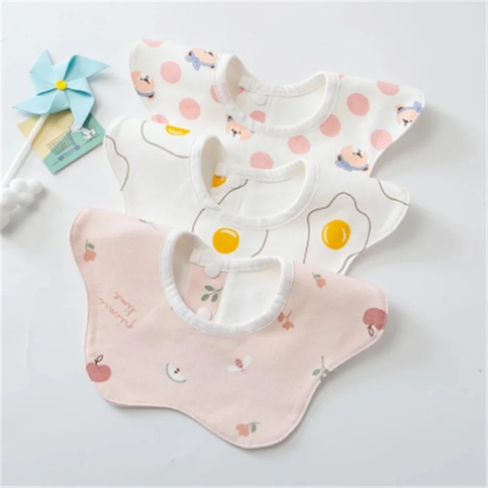 

Waterproof Baby Bibs Cotton Toddlers Burp Cloths 360 Degree Rotation Saliva Towel Feeding Bandanas Apron for Newborn Baby Bibs