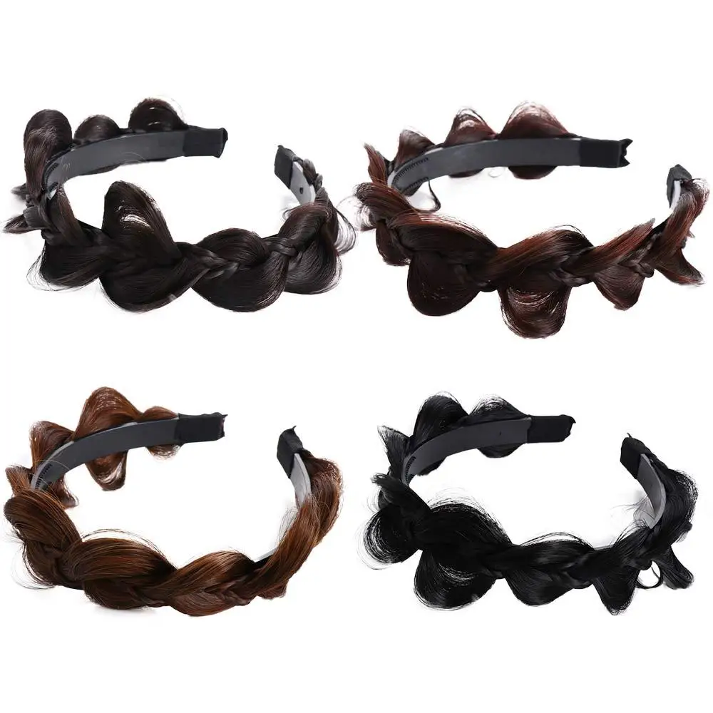 

Twist Braided Wide-brimmed Fishbone Braid Wash Face Headband Korean Style Headwear Female Hairbands Wig Headband Wide Hair Hoop