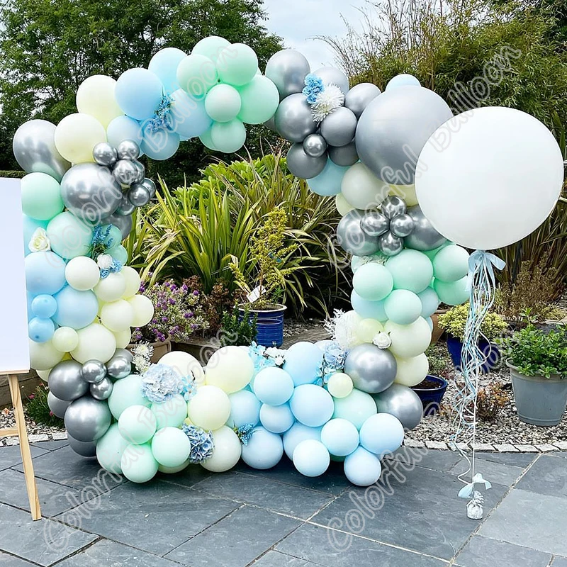 

154pcs Macaron Blue Latex Balloons Kits Wedding Valentine Birthday Party Tiffany Balloon Backdrop Garland Arch Events Decoration