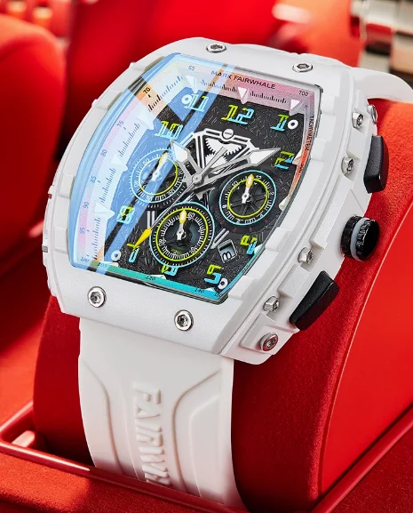 Tonneau Sport Роскошные мужские часы с кварцевым механизмом Водонепроницаемый