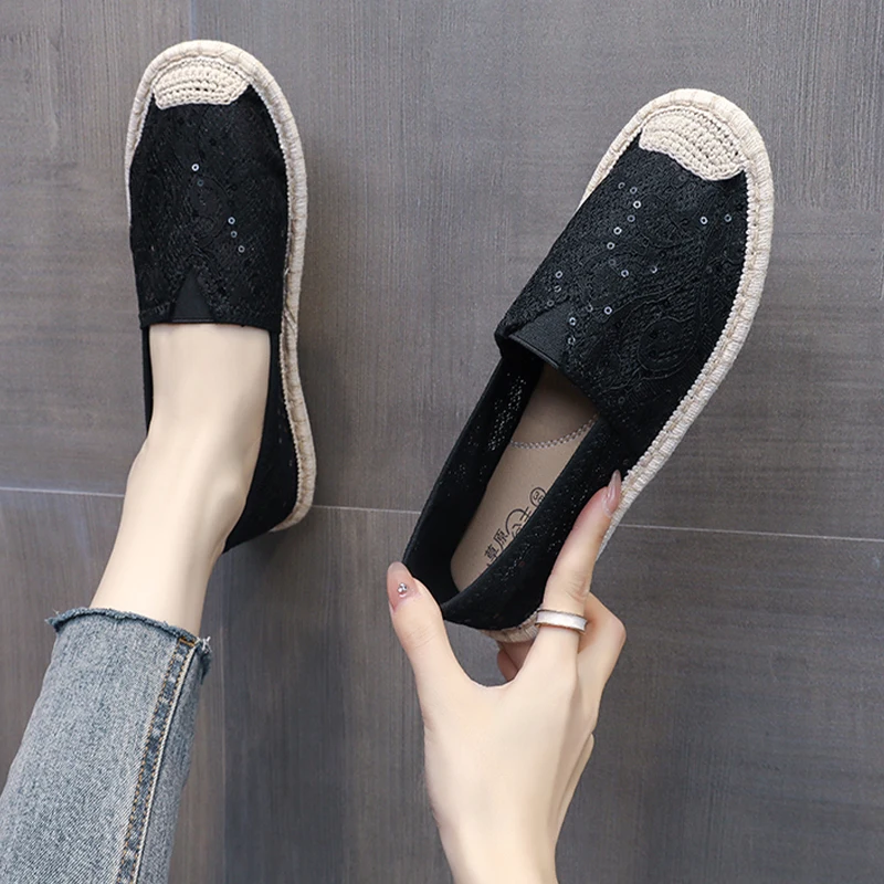 

Women Flats Sneakers 2022 Antumn New Mesh Sport Shoes Fashion Lace Ladies Running Shoes Weave Casual Loafers Shoes Zapatos Mujer