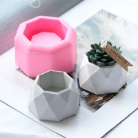 diy succulent flower pot mold diamond shaped handmade aromatherapy gypsum candle cup silicone mould silicone mold for concrete