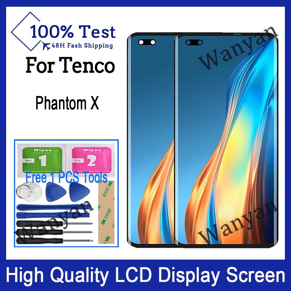 Original AMOLED For Tecno Phantom X AC8 LCD Display Touch Screen Digitizer Replacement Parts