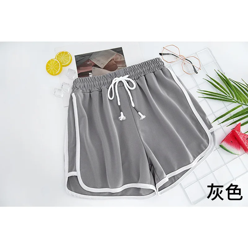 Multicolored Motion Shorts Women's Summer Outering A Word  Biker Three-point Pants High Waist Appears Thin Lax Leisure