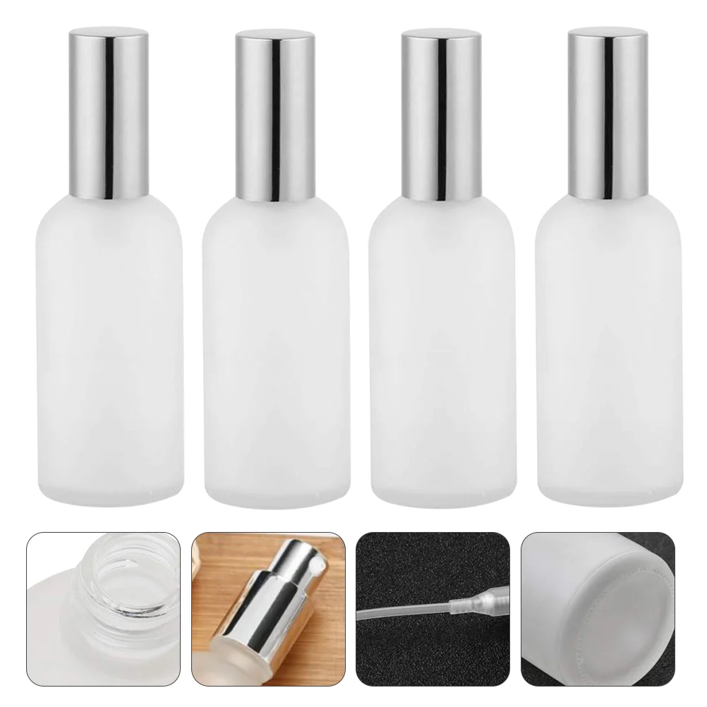 

4pcs 100ml Frosted Glass Spray Bottles Liquid Sprayer Perfume Container