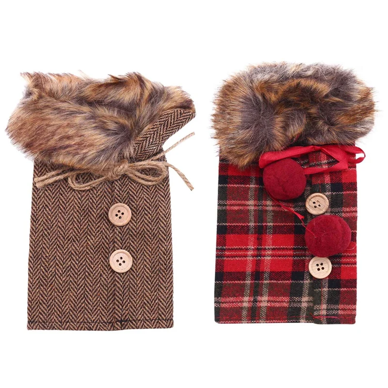 

Чехлы для винных бутылок в клетку, 4 шт.