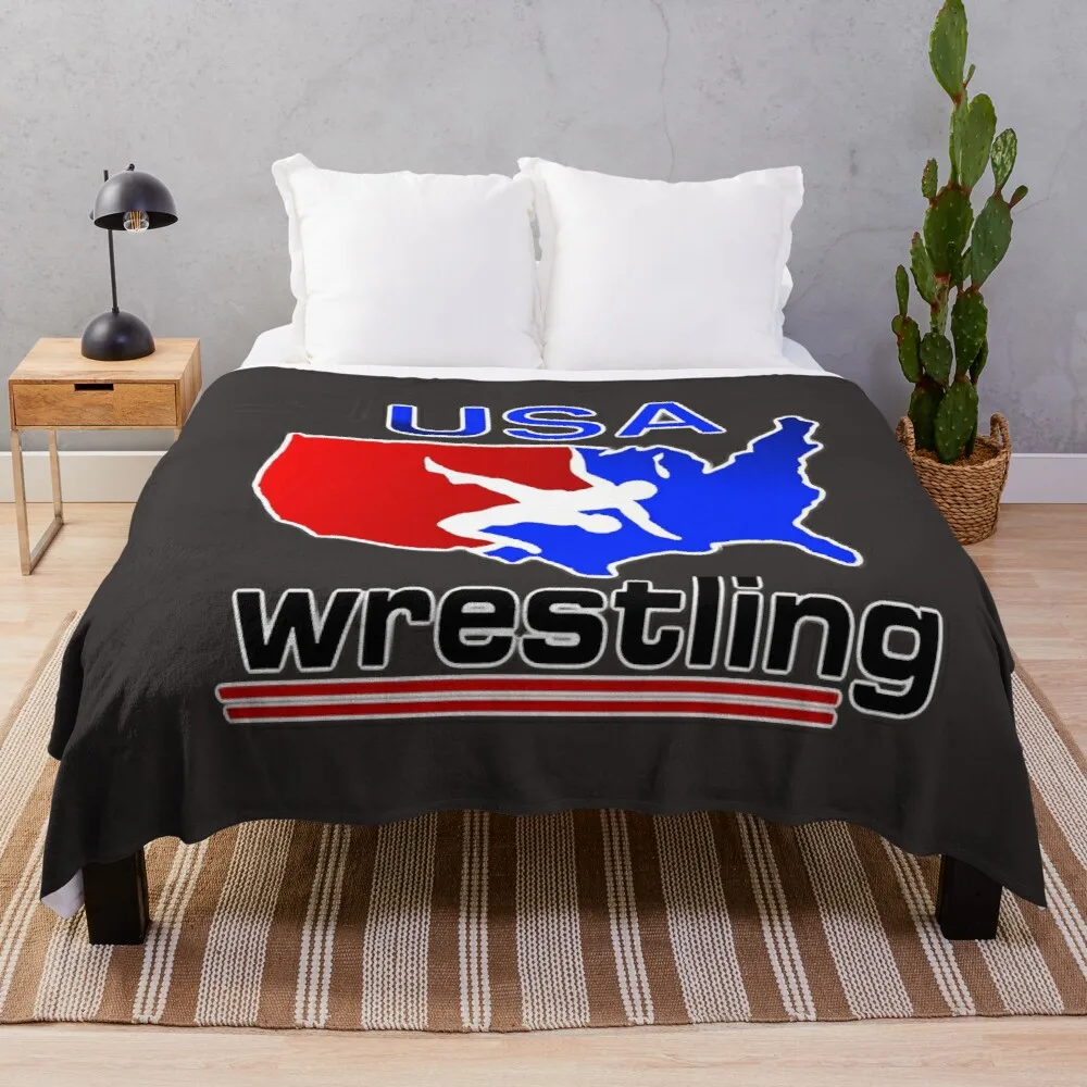 

Team USA Wrestling Throw Blanket Designer Blankets Decorative Bed Blankets