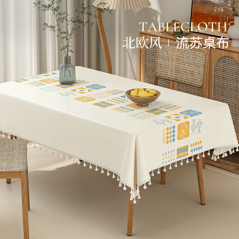 

Chinese style cotton linen tablecloth, washable tablecloth, waterproof and oil resistant rectangular tea table cover cloth