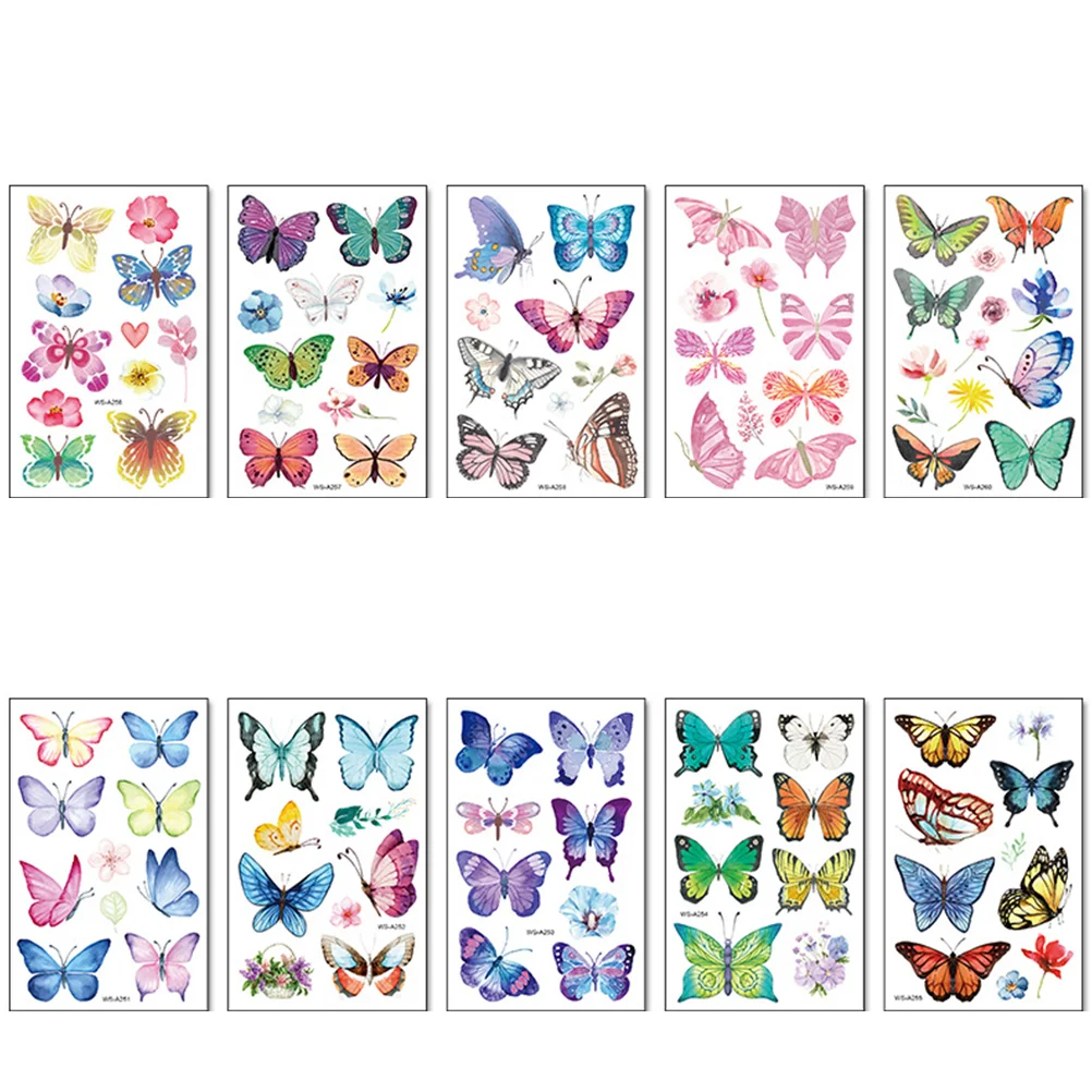 

10pcs Colorful Stickers Chic Sticker for Collarbone Ankle Shoulder