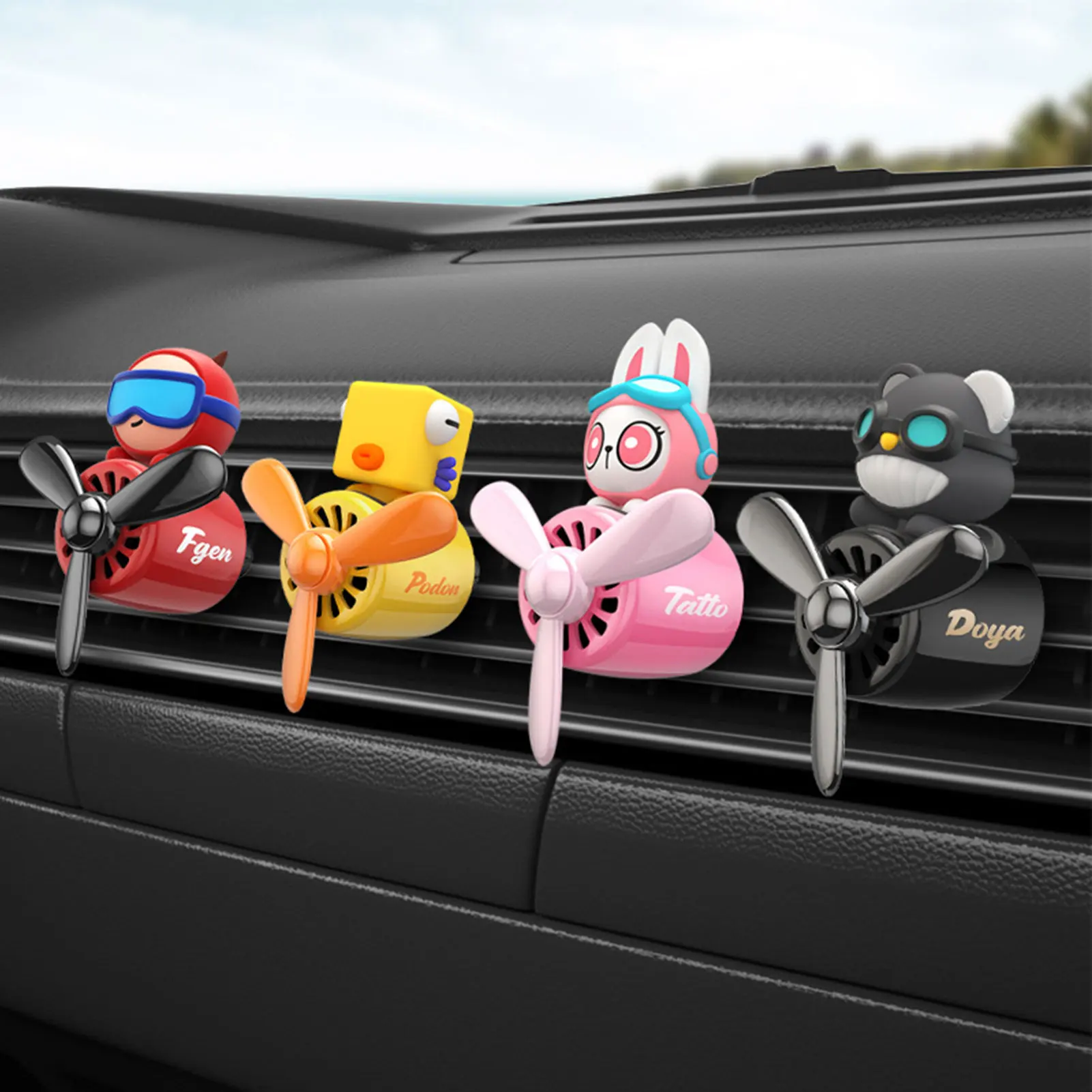 

Car Diffuser Odor Eliminator Car Air Freshener Cute Duck Bunny Bear Pilot Car Vent Clip Air Freshener for Interior Decorations