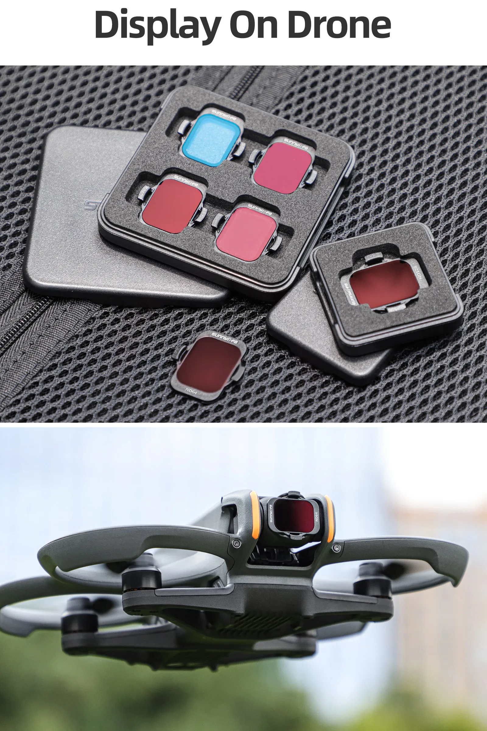 Фильтр для линз Sunnylife DJI Avata 2 регулируемый фильтр ND8 ND16 ND32 ND64 ND128 MCUV оптические
