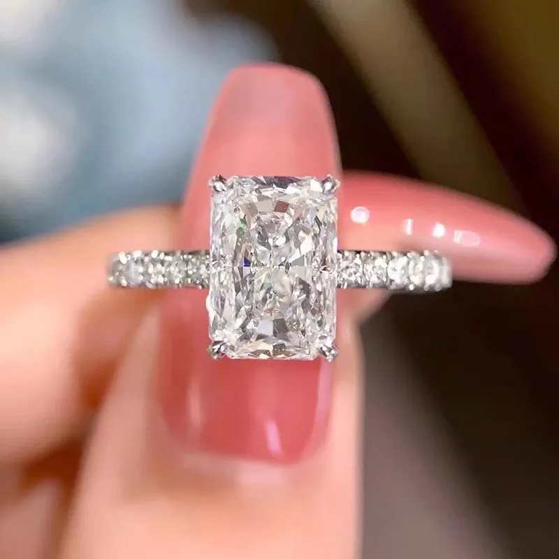 Фото Сияющий цвет D 1 2 3Ct IGI Lab Растущее кольцо с бриллиантом из твердого белого золота 9 карат Обручальное кольцо Заводское индивидуальное обручальное кольцо №3