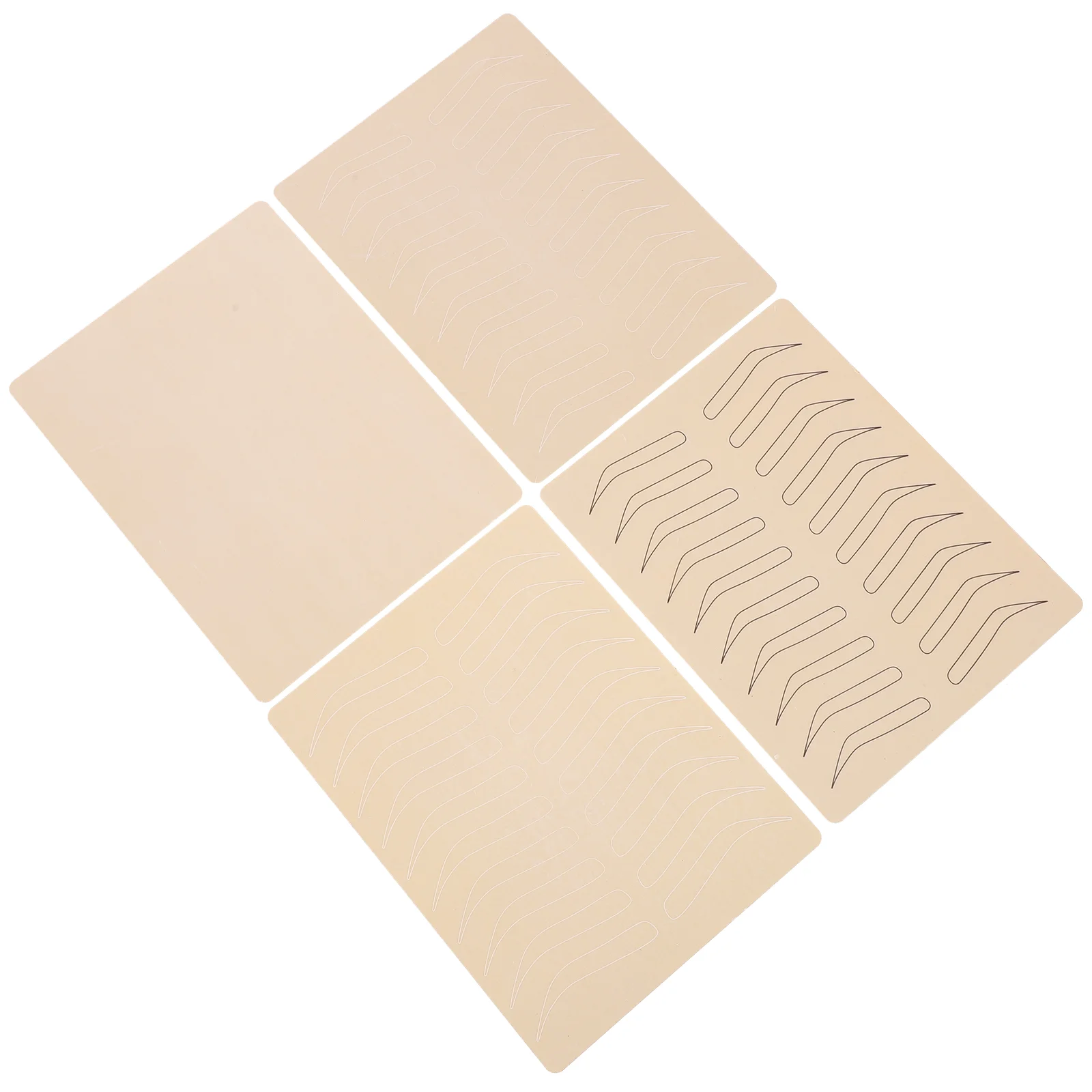 

4 Sheets Fake Skin Sheet Microblading Supplies Eyebrow Practice Skin