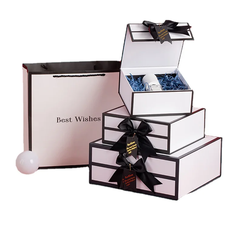 Simple Style White Gift Box Birthday Gift Box Square Large