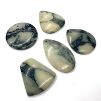 5pcs new irregular chocolate black and white agate quartz pendant earrings necklace pendant charm jewelry making accessories