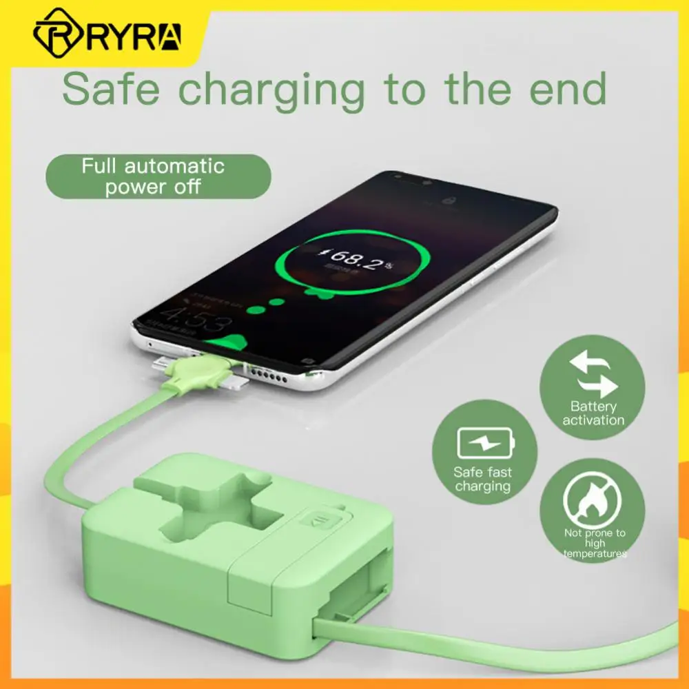 Фото RYRA 3 в 1 зарядный кабель Micro USB Type C кабель Выдвижной с держателем телефона портативный зарядный кабель для IPhone 12 11 Xiaomi №1