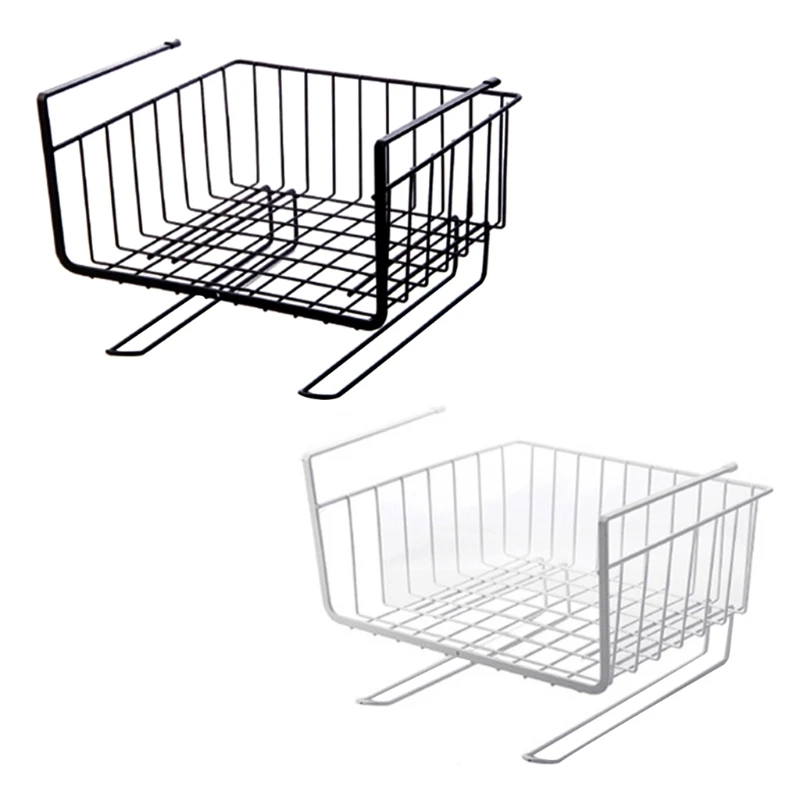 2022 New  Iron Cabinet Closet Desk Hanging Mesh Basket Wire Bookcase Shelf Rack Organizer