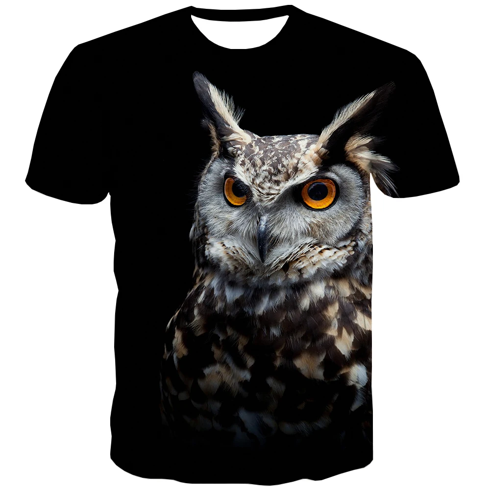 

3d Animal T shirt Men Owl Funny T shirts Ferocious Tshirt Printed Harajuku Shirt Hip Hop 3d Short Sleeve