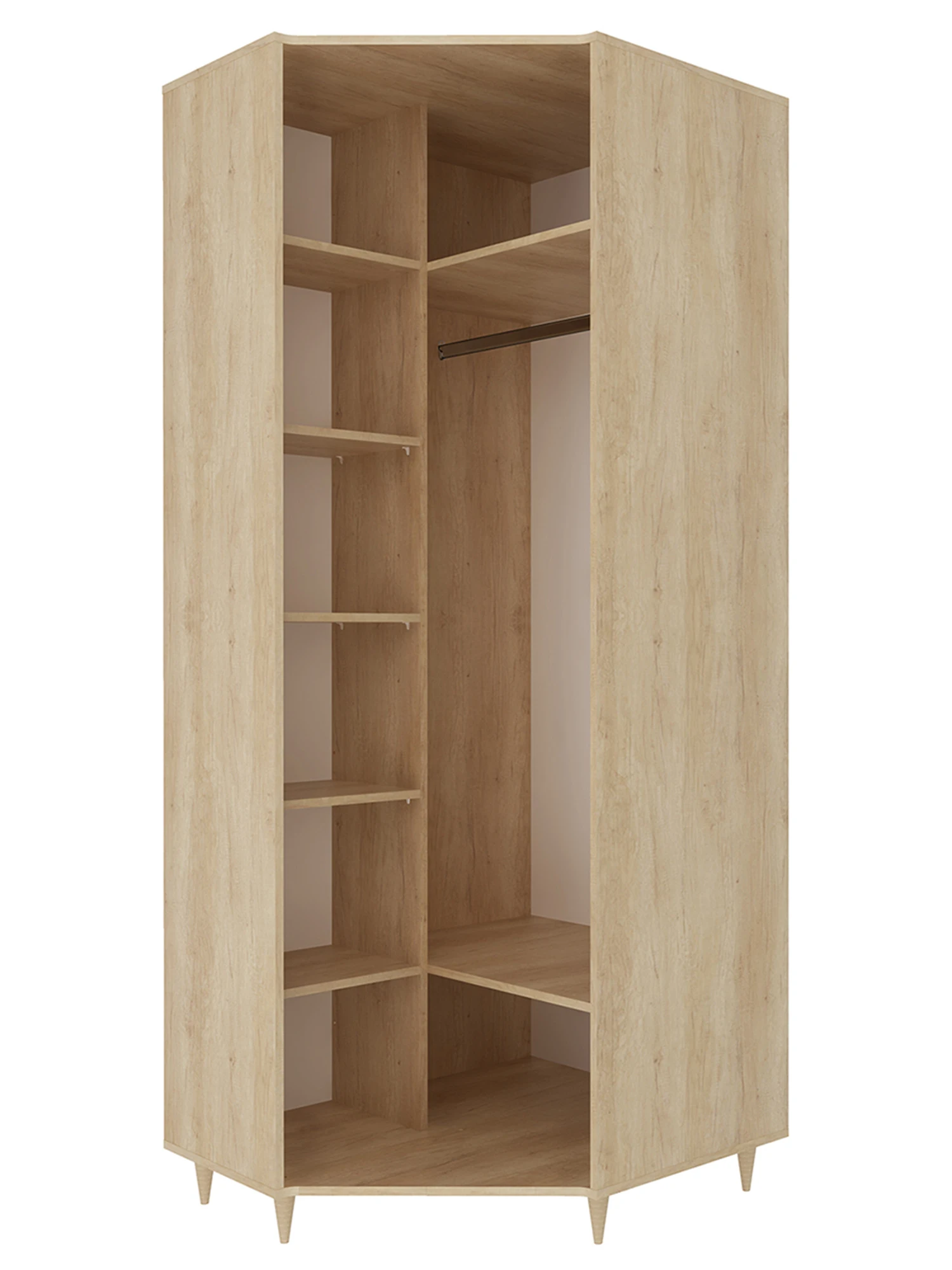 Угловой шкаф Beneli Kyoto Concrete Dark/Oak Nebraska Furniture для гостиной комнаты, консольный стеллаж для хранения, деревянный комод.