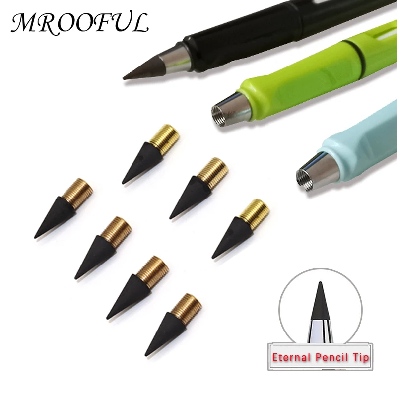 

10/20/50Pcs Replaceable Pen Tip for Eternal Pencil Gold Silver Universal Eternal Pencil Head for No Ink Pen Unlimited Writing