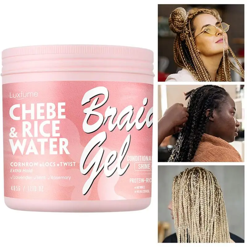 

Twist Braiding Gel 480g Strong Hold Hair Styling Waxes Cream Long Lasting Moisturizing Dry Wet Gel Hair Styling Accessories
