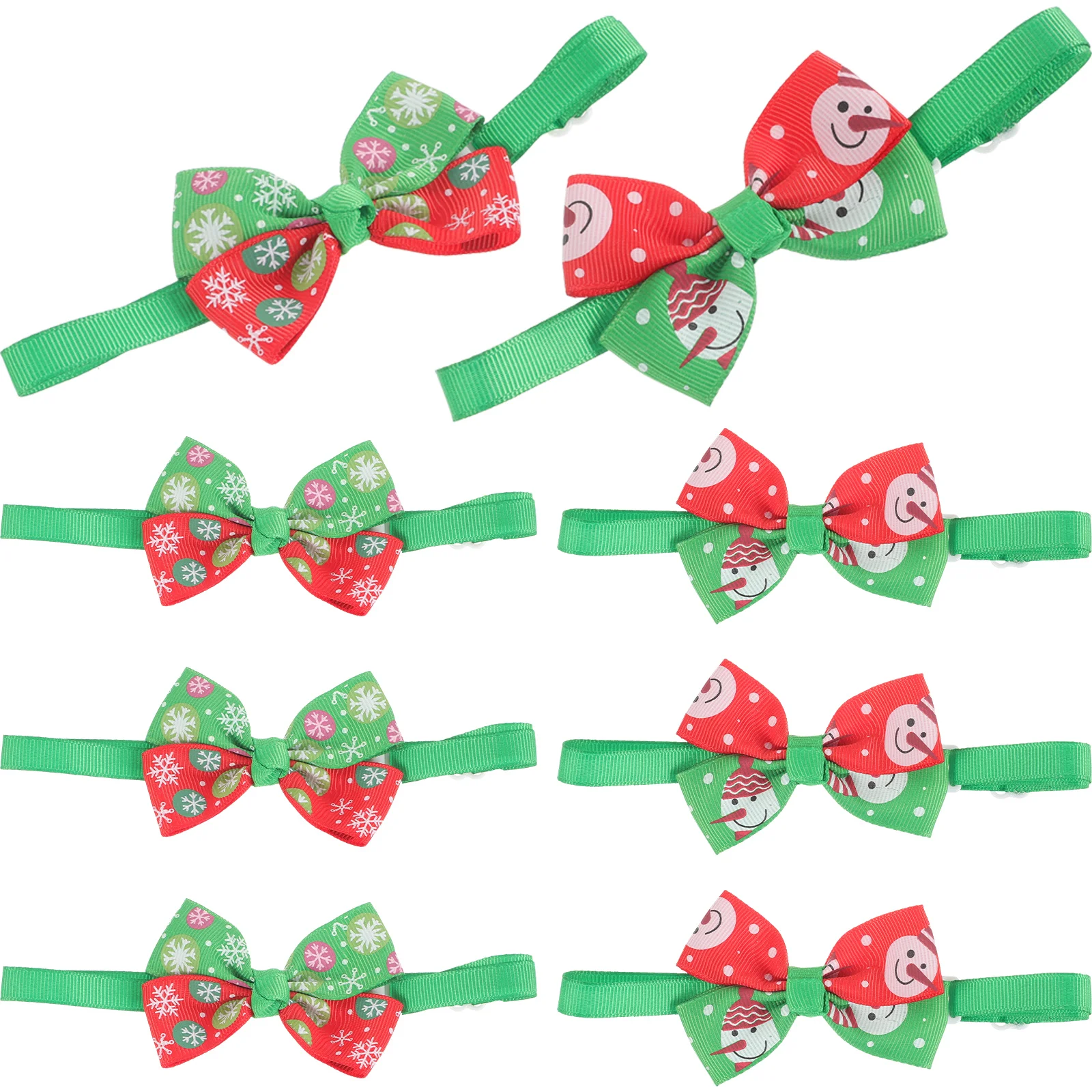 

8 Pcs Christmas Puppy Collars Adjustable Cat Pet Costume Accessories Dog Kitten Xmas Party Favors Bow