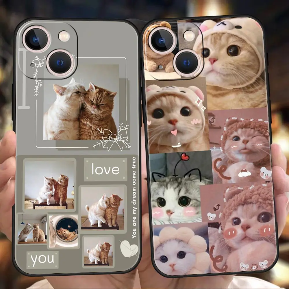 

Funny Cat Phone Case for iPhone 12 13 Pro Max XR XS X Bag Soft Shell for iPhone 11 7 8 Plus SE2020 Silicone Cover Fundas Coque