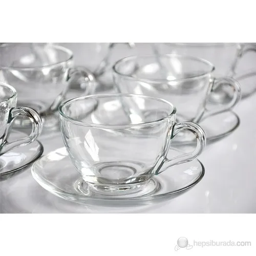 

Набор чайных и кофейных чашек с 6 из 6 стеклянных тарелок Pasabahce 240 CC
