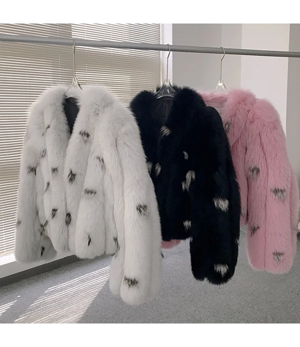 Enlarge Imported Finnish Sweet Fox Fur Coat Women's New Winter Coat Women Thick Warm Real Genuine Fox Fur Jacket Streetwear Women