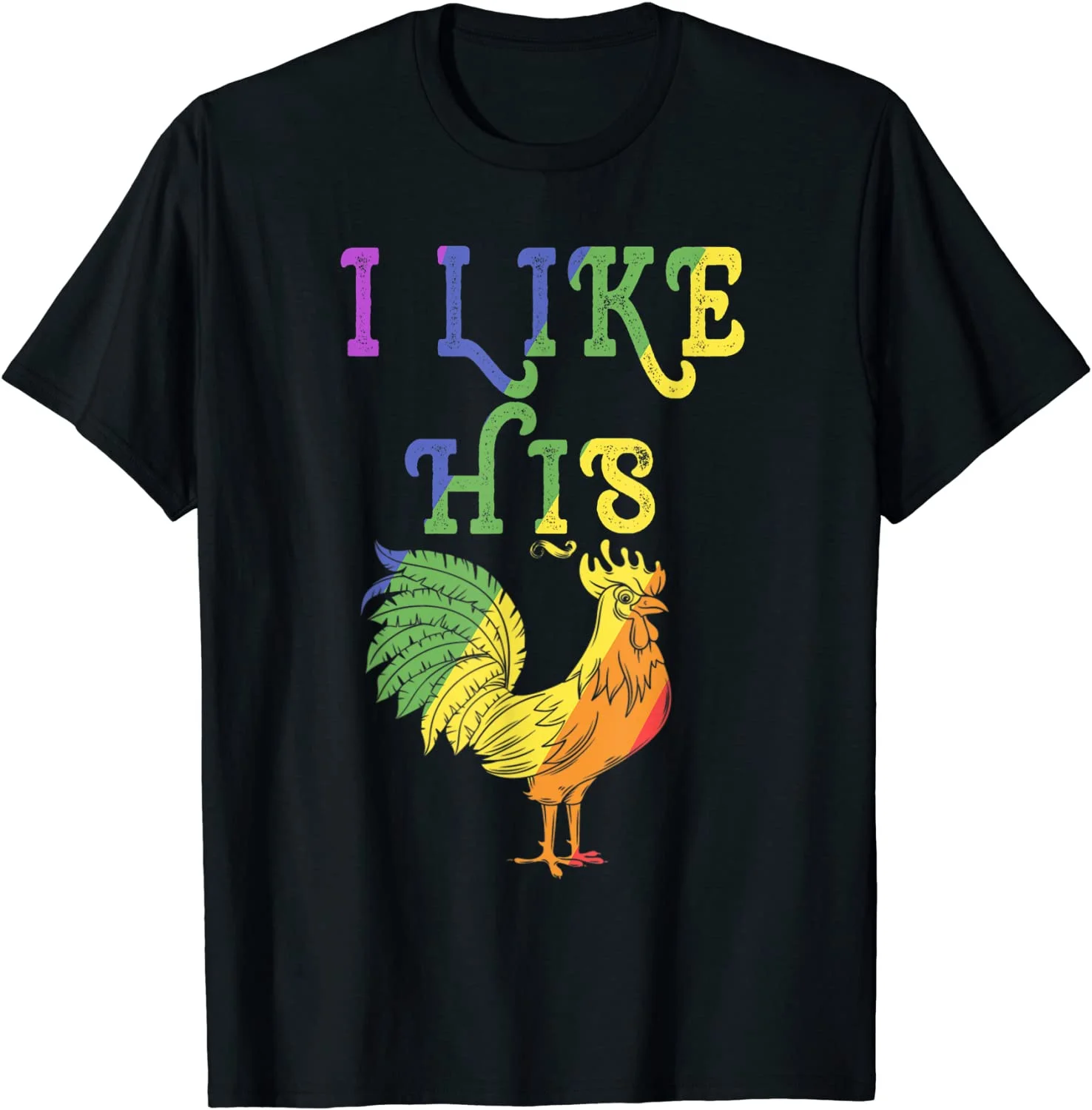 

I Like His Cock Rooster Funny Matching Couple Tee