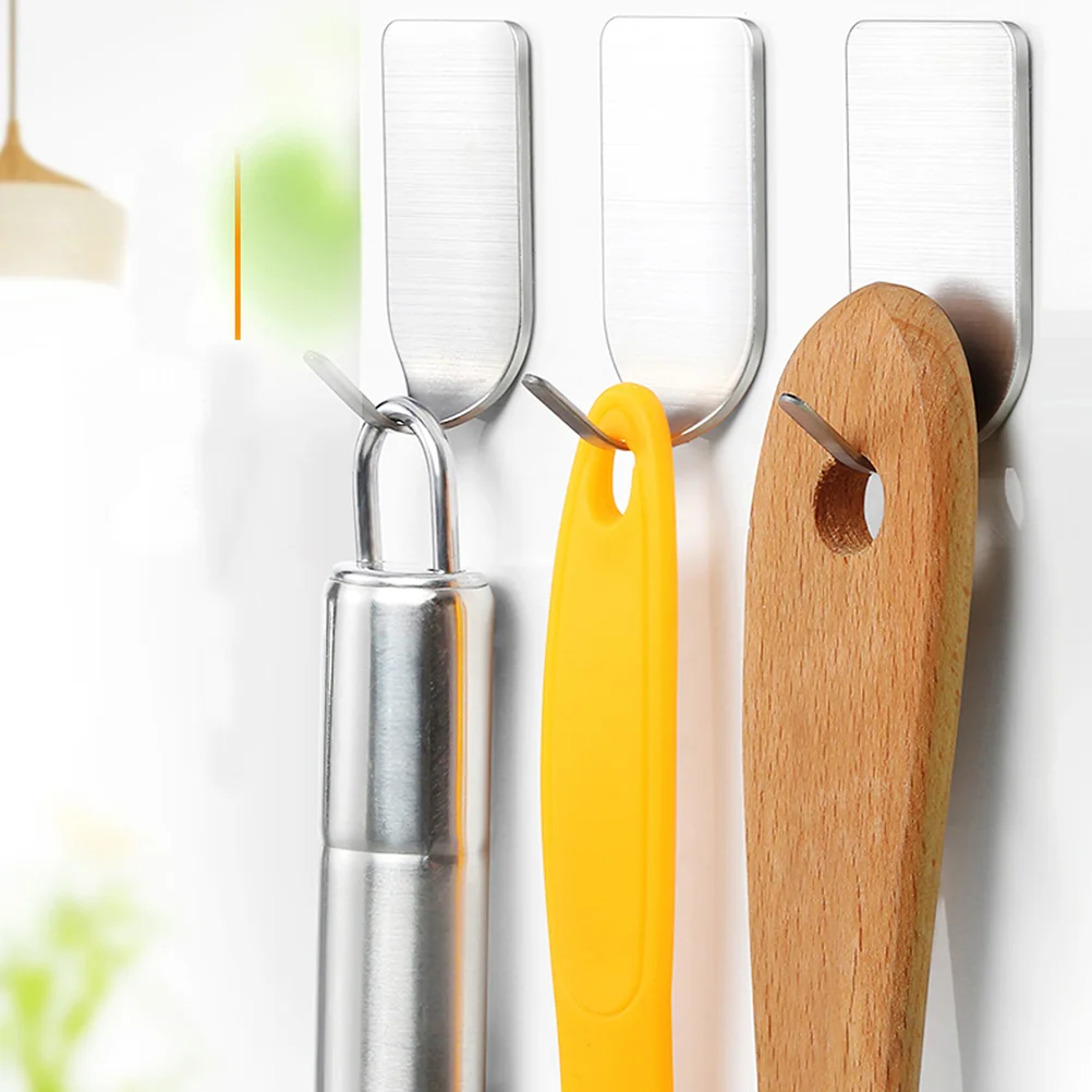 

Self Adhesive Wall Hooks Heavy Duty 304 Stainless Steel Wall Hanger for Coats Hats Bags Keys