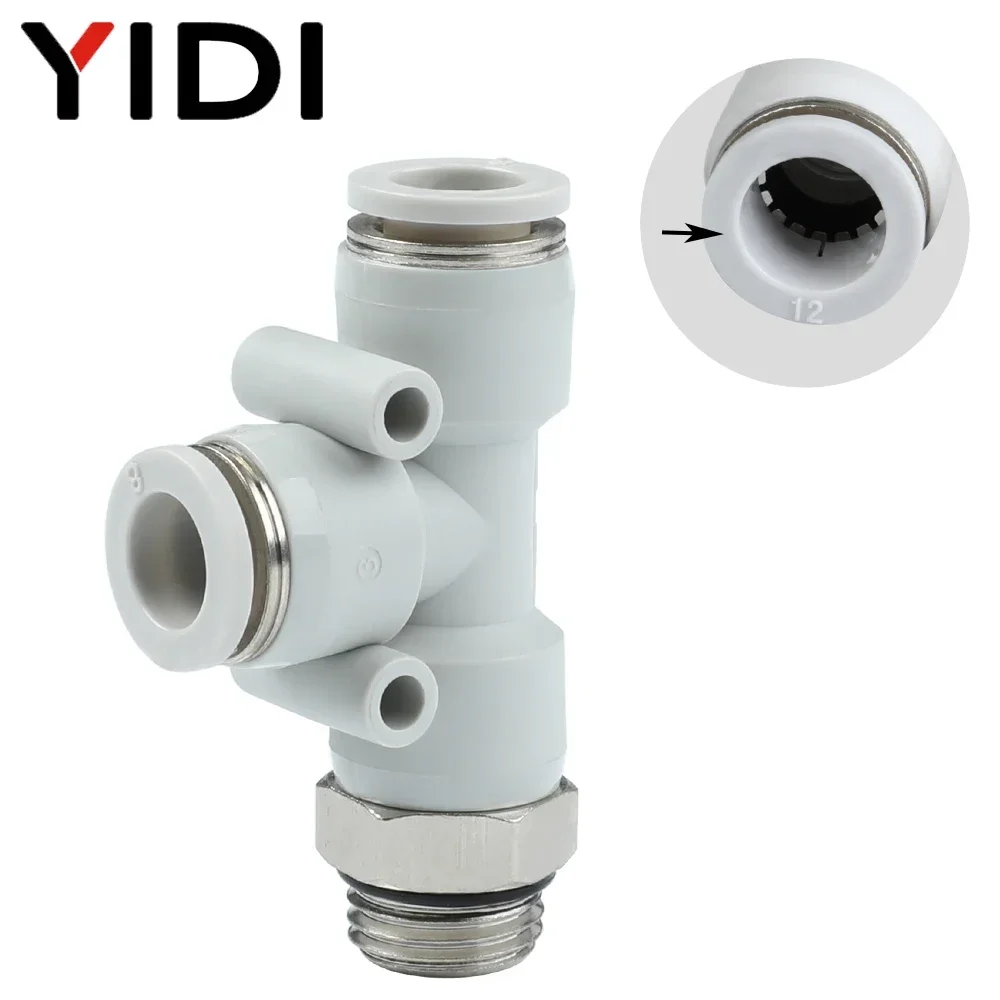 5/10 шт. пневматический тройник с резьбой G наружной воздушный шланг трубчатый