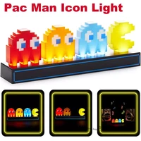 2022 pac man game led usb 3d night light gaming room decor desk music illusion lamp baby sleeping light holiday gifts
