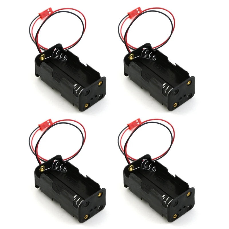 

4Pack 6V 4XAA Battery Container Case Holder Pack Box JST Plug Receiver For HSP Redcat 1/8 1/10 RC Nitro Power Car Truck