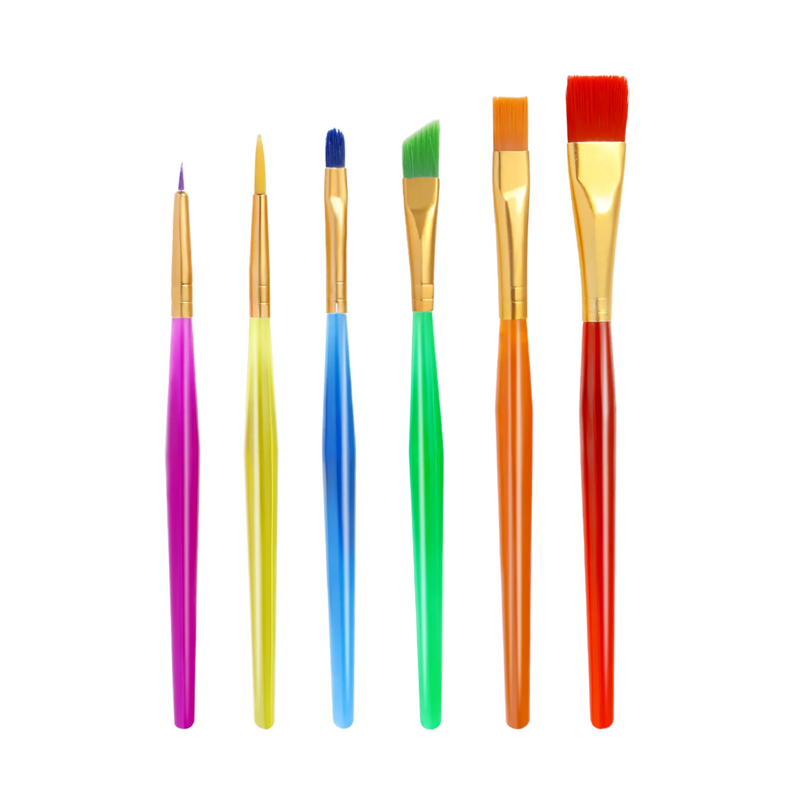 

Brushes Set Flat Pointed Tip Paintbrushes Nylon Hair Artist Brushes Supplies for Kids Painting, 12