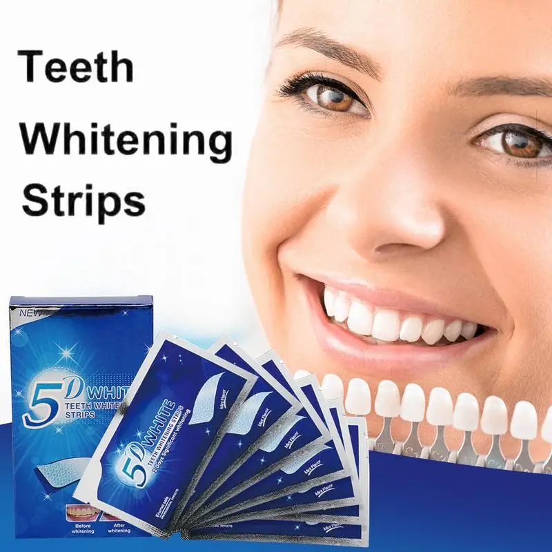 

14pcs Teeth Whitening Strips Kit Non-Sensitive Teeth Whitener for Tooth Whitening Remove Stain Bleaching Strips White Tool