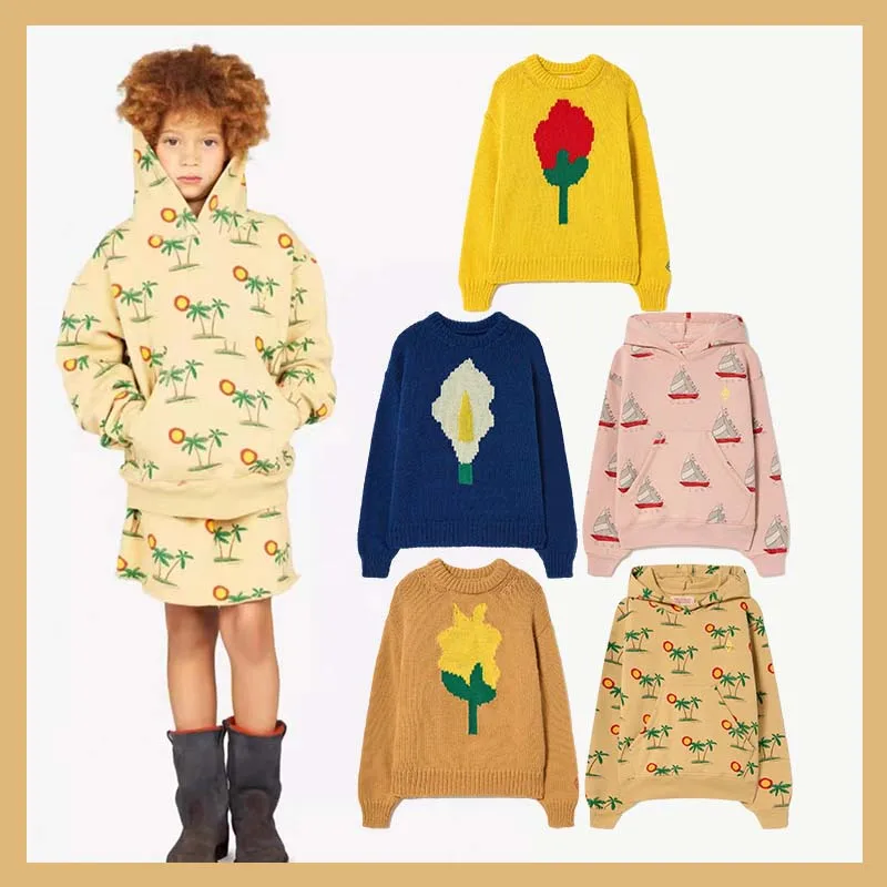 

Детский вязаный свитер, Осень-зима 2023, TAO, новинка, для мальчиков и девочек, бархатный Повседневный вязаный пуловер, Детская толстовка из чистого хлопка